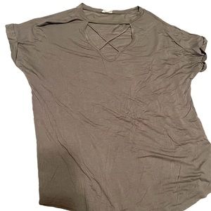 Womens olive colored top size L